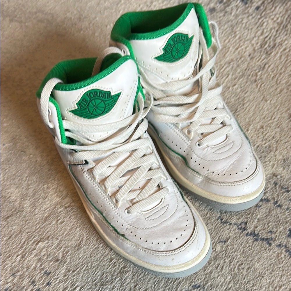 Jordan 2 Kids Sneakers - White and Green